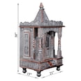 thumbnail image 2 of Oxodise Temple, Pooja Ghar, Hindu Temple, Medium Size Temple, Office Temple, Hindu Mandir, Decor for Home in USA, Handcrafted Temple, Handmade Temple, Oxidized Mandir with Doors - AtoZ India Cart, 2 of 7