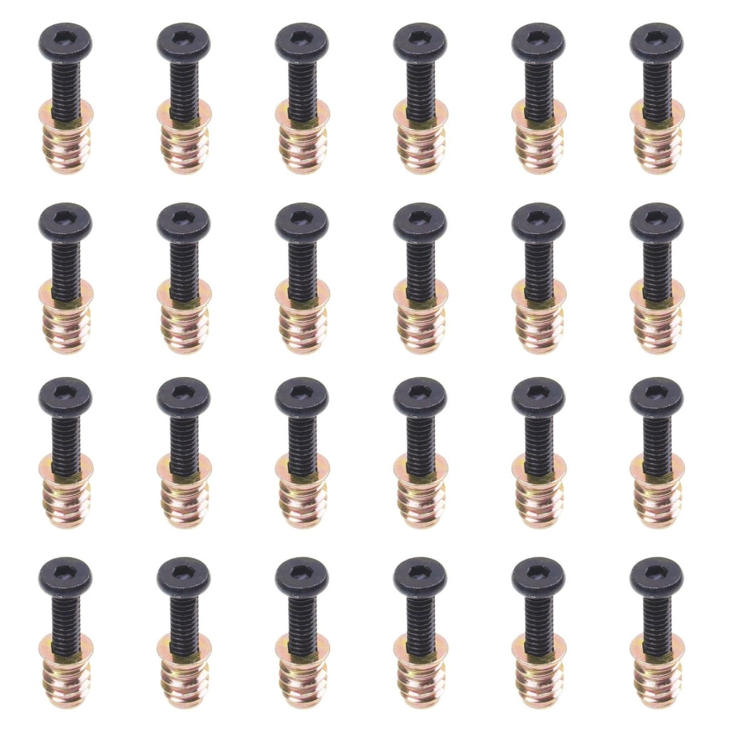 32Pcs Metal Fastening Hardware Furniture Screw Nut Threaded Inserts for Woodworking Projects Anti Corrosion Bolt