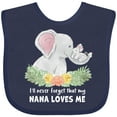 thumbnail image 3 of Inktastic I'll Never Forget That My Nana Loves Me with Cute Elephants Boys or Girls Baby Bib, 3 of 4