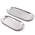thumbnail image 1 of Set Of 2 Silver Stainless Steel Oval Trays For Storing Napkins. Tea. Fruits, 1 of 5