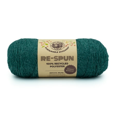 UPC: 0842093129929 | Lion Brand Yarn Re-Spun Bonus Bundle Alpine Medium Recycled Polyester Green Yarn 1 Pack