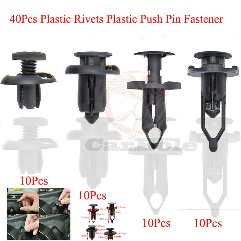 40 Pcs Plastic Push Pins Bumper Fastener Rivet Clips for Ford