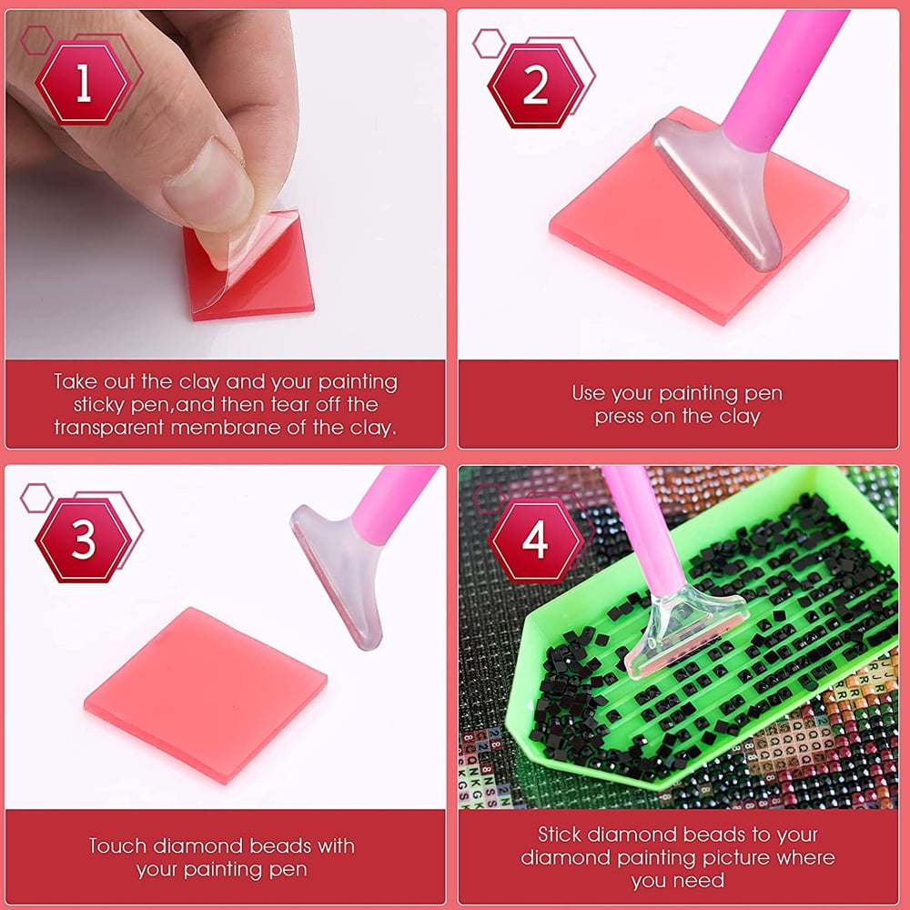32PCS DIY Diamond Painting Glue Clay Wax art refills with 4 grids box for  Handcraft 5D Drilling Embroidery Cross-Stitch DIY