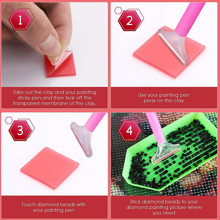 Red Painting Glue Clay Diy Diamond Embroidery Wax Tool Set - Temu