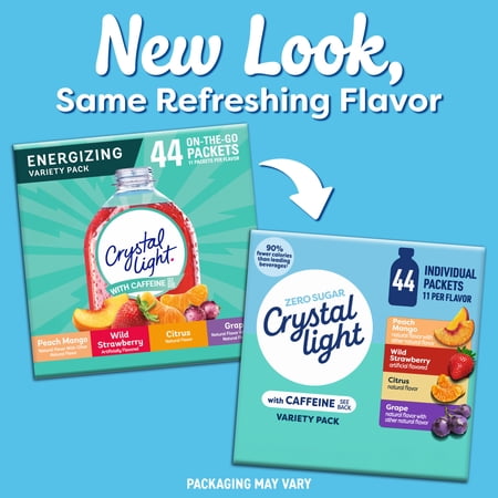 Crystal Light Energizing Variety Pack, 44 ct On-the-Go Packets
