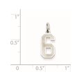thumbnail image 2 of 925 Sterling Silver Small Satin Number 6, 2 of 2