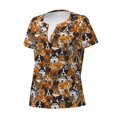 thumbnail image 3 of Wukai Dogs Different Breeds Casual V-Neck Graphic Tees for Women: Lightweight and Breathable Summer Tops with Stylish Design-XX-Large, 3 of 8