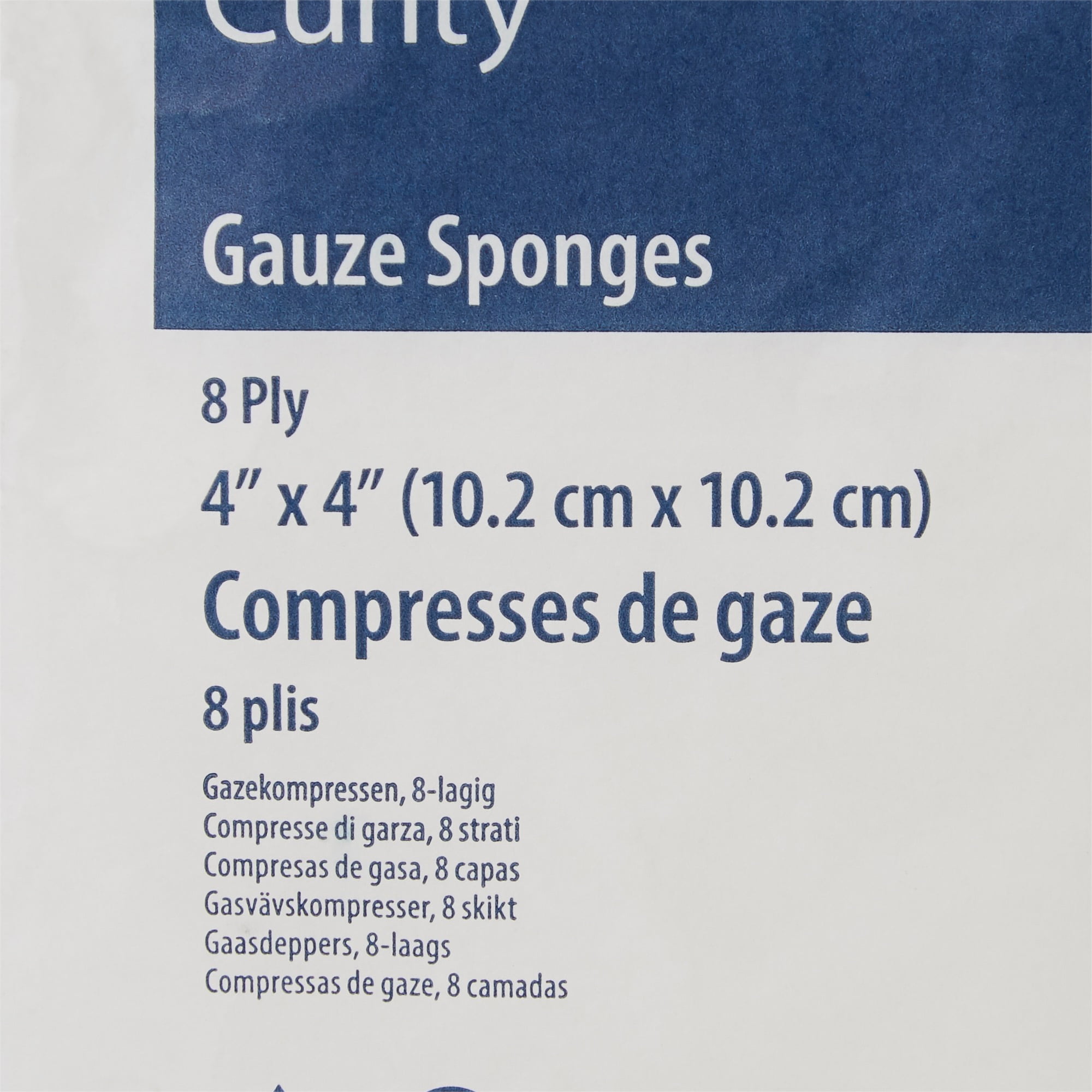 Curity Gauze Sponge, Non-Sterile, 8-Ply USP Type VII Gauze Sponge, 4 in x 4 in, 200 per Pack, 20 Packs, 4000 Total