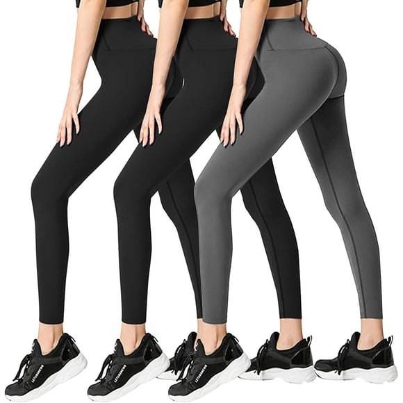 3 Pack Leggings for Women, High Waist Tummy Control Yoga Pants Non See-Through Workout Running Tights