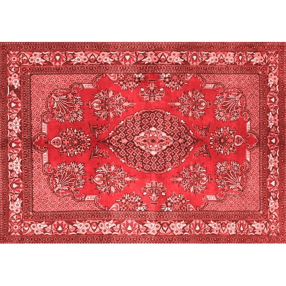 Ahgly Company Indoor Rectangle Medallion Red Traditional Area Rugs, 8' x 12'