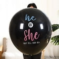 thumbnail image 5 of Black 36-inch boyorgirl Thickened Round Baby Gender Reveal Paper Balloon - style：we or she；, 5 of 6