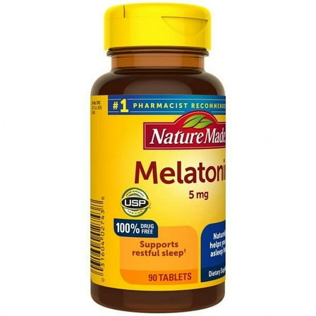 Nature Made Maximum Strength Melatonin 5 mg Tablets 90 Ct (2 Pack)