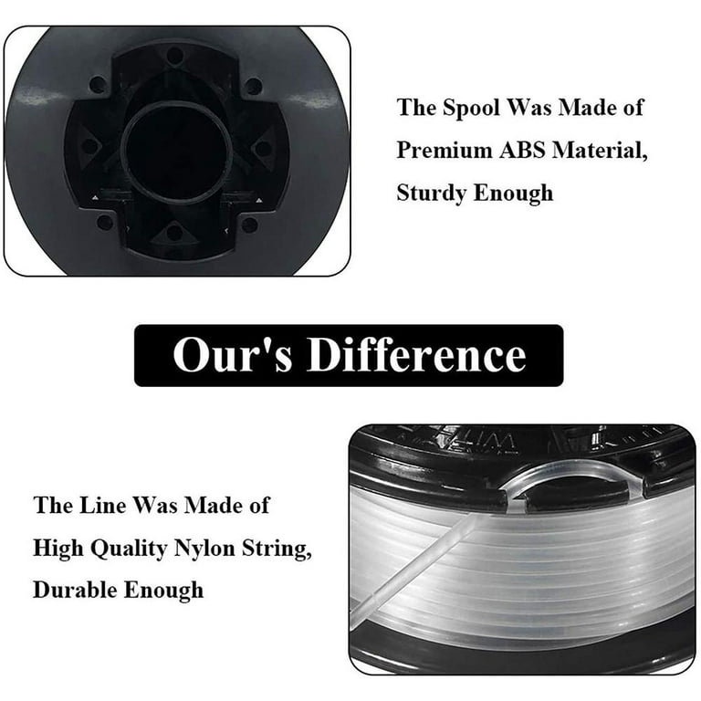 Weed Eater Spools Compatible with Black and Decker RS136 ST4500 ST1000  ST4000 GE600 CST800 ST6800 String Trimmer Replacement Spool Line 20ft 0065  Edger Refills Parts AutoFeed 3 pcs Spools 