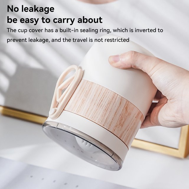 Large Capacity Breakfast Cup with Spoon Plastic Bottles with Breathable Holes Reusable Water Container Sealing Lid Microwave Cups Breathable Holes White