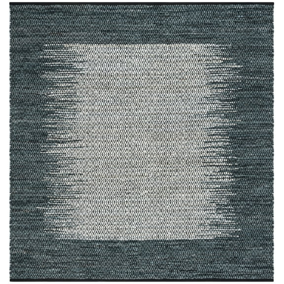 SAFAVIEH Vintage Leather Rordan Diamond Trellis Area Rug, Light Grey/Charcoal, 6' x 6' Square
