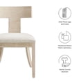 thumbnail image 4 of Side Dining Chair, Set of 2, Ivory White, Fabric, Wood, Bar Pub Cafe Bistro Dining Kitchen Hospitality Restaurant, Modern Contemporary, HB37233, 4 of 10