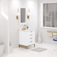 thumbnail image 3 of Water Creation Bristol 24" Wood Single Bathroom Vanity in Pure White & Gold, 3 of 7
