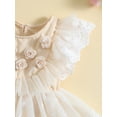thumbnail image 6 of Wassery Infant Baby Girls Summer Romper Dresses Princess Elegant Fly Sleeve Ruffle Flower Lace Tulle A-line Dress Birthday Party Outfits, 6 of 9