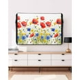 thumbnail image 5 of Watercolor Flower Outdoor TV Cover 52 to 55 Inch Weatherproof, Patriotic Red Blue Poppy Floral 600D Oxford TV Covers with Waterproof Zipper, Outside Flat TV Screen Protector Size 52"W x 19"H x 4.5"D, 5 of 7