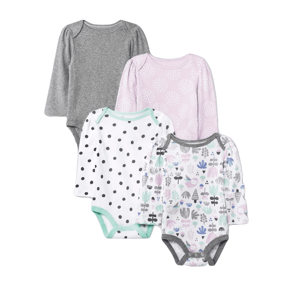 Cloud Island CLOUD ISLAND Baby Girls' 4pk Long Sleeve Bodysuit