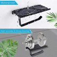 thumbnail image 3 of Toilet Roll Holder With Shelf - Self Adhesive - No Drilling - Stainless Steel - Black - Black, 3 of 4