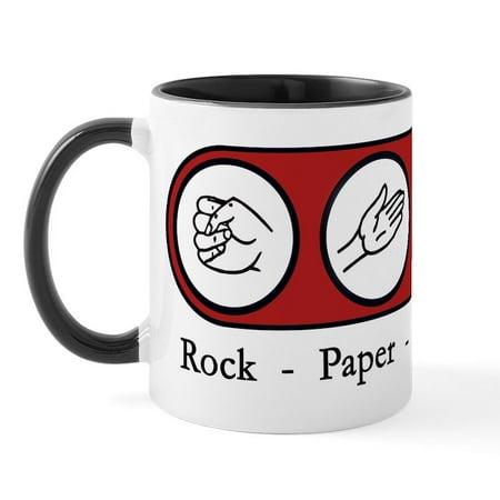 

CafePress - Rock Paper Scissors Mug - 11 oz Ceramic Mug - Novelty Coffee Tea Cup