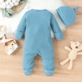 thumbnail image 2 of Newborn Baby Boy Girl Footie Romper Cotton Solid Waffle Long Sleeve Zipper Onesie Jumpsuit Coverall Clothes Set Pajamas Sleepwear Outfit, 2 of 5