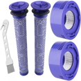 thumbnail image 1 of 4-Pack Filter Replacement - Suitable for Dyson V7 V8 Vacuum Cleaner - 2 HEPA Post Filters, 2 Pre-Filters, 1 Brush - Vacuum Cleaner Part, 1 of 5