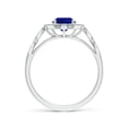 thumbnail image 2 of ANGARA Lab Grown 1.55 Ct Blue Sapphire Ornate Engagement Ring for Women in 14K White Gold (Size-8x6mm) | September Birthstone, Anniversary, Jewelry Gift for Women | Lab-Grown Blue Sapphire Ring, 2 of 8