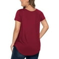 thumbnail image 4 of ZKCCNUK Women's Tops Tops Short Sleeve Summer T-Shirts Curved Hem Casual Fashion Shirts, 4 of 7