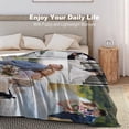 thumbnail image 5 of Custom Blanket with Photo Text Personalized Throw Blanket Customized Blanket for Her for Him Flannel Blankets Father's Day Mother's Day Birthday Valentines, Navy, 40"x50", 5 of 6