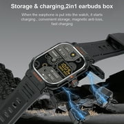 Rainbuvvy GT55 2.01 Inch Smart Watch Portable Bluetooth Headset IP67 Support Android 5.0/iOS 9 Compatible Sports Watch Silver