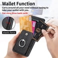 thumbnail image 4 of For Google Pixel 10 Pro XL Phone Case Wallet with Card Holder,PU Leather Metal Ring Buckle Holder Kickstand  Women Men Magnetic Cover,Black,For Pixel 10 Pro XL, 4 of 7