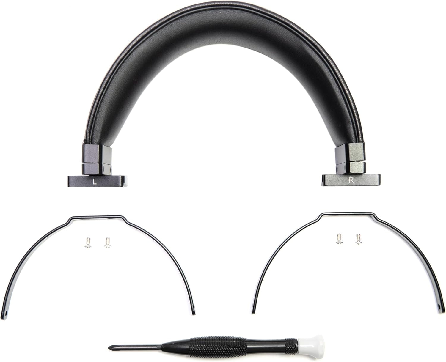Genuine Leather Full Metal Headband Compatible with Sennheiser HD650,HD660 S,HD600,HD6XX,HD58X,HD580,HD565,HD545,HD535 Headphone Replacement Head Beam Band Headset