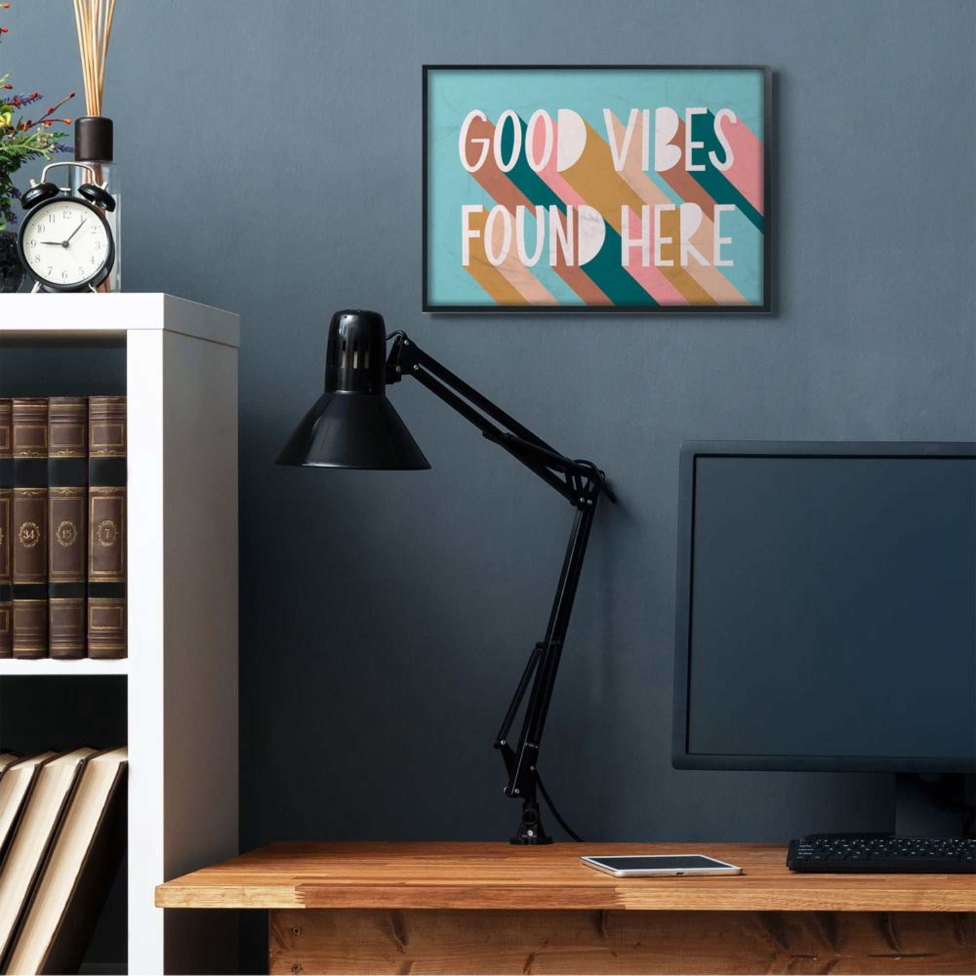 Stupell Industries Good Vibes Found Here Quote Pastel Color Pop Design by Amanda Houston
