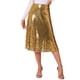 thumbnail image 1 of Falda midi de cóctel brillante y con lentejuelas de cintura alta para mujer Inspire Chic M dorada, 1 of 6