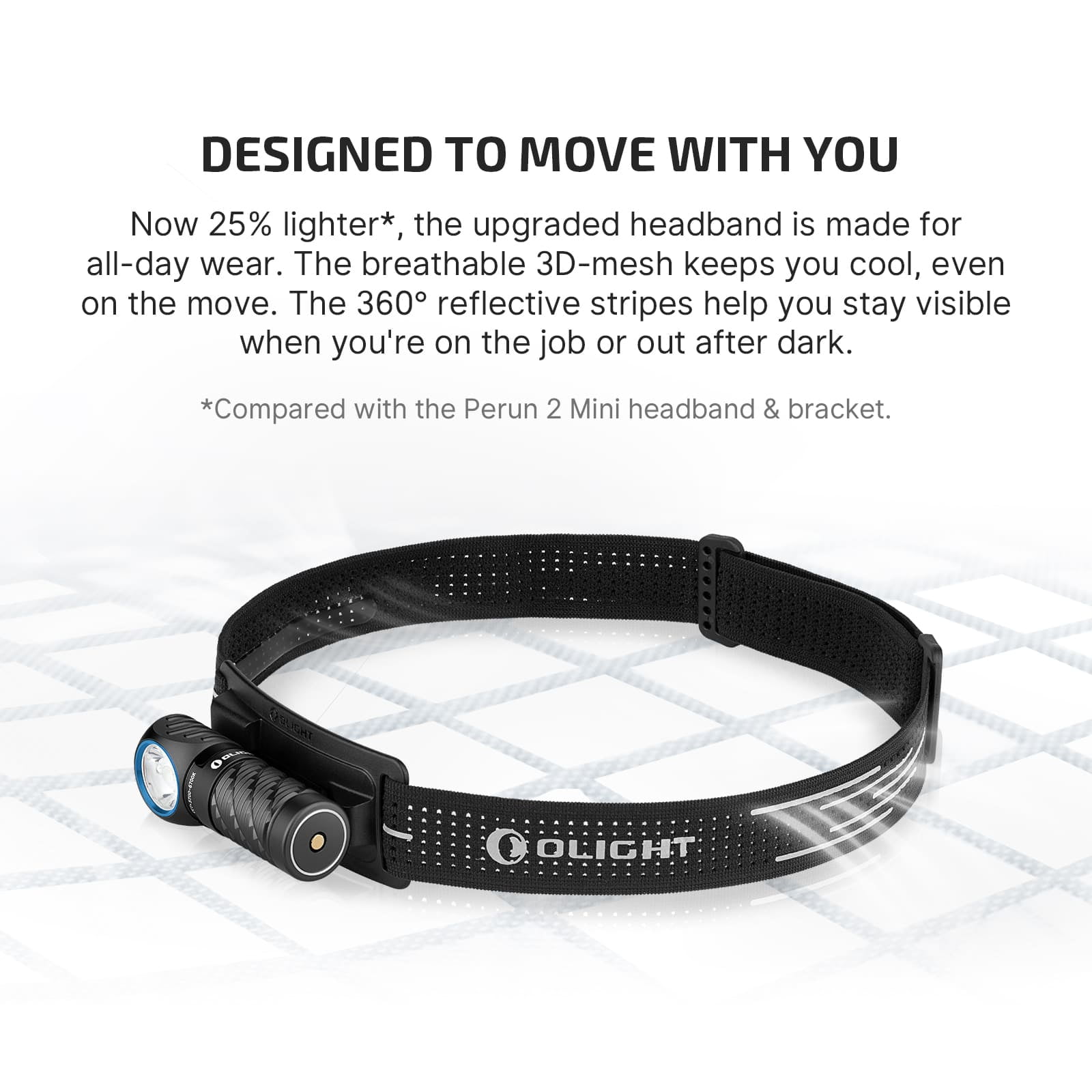 OLIGHT Perun 3 Mini Headlamp & Flashlight with Red and White Light（Black）