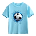 thumbnail image 4 of Zpanxa Chandails Athlétiques pour Garçons Imprimé Football Col Rond Manches Courtes Haut Décontracté Ample avec Polyester Spandex 2-3 Ans, 4 of 7