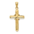 thumbnail image 5 of Diamond2Deal 10K Yellow Gold Beaded Center Design Cross Charm Pendant for Women (L- 1.32 inch, W- 0.72 inch), 5 of 6