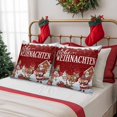 thumbnail image 6 of Outdoor Waterproof Pillow Covers Santa Claus Winter Snowman on Red Throw Cushion Case，Elk Fir Leaves Pine Tree Pillowcase for Bed,Sofa,Couch, Patio Furniture, 18x18 in, 2Pack Decorative Pillows, 6 of 9