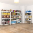 thumbnail image 3 of Prilinex Garage Storage Shelves 5 Tier 28"W x 12"D x 60"H Metal Adjustable Shelf Units Heavy Duty Storage Racks for Kitchen Closet, White, 3 of 8