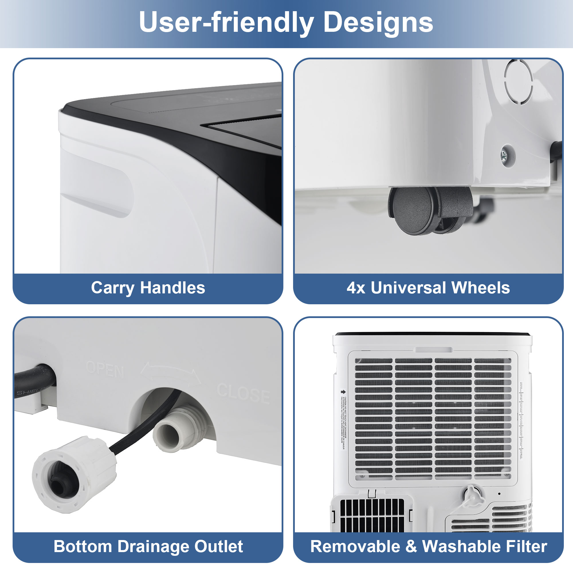 Agtana 10000 BTU (14000 BTU ASHRAE) Portable Air Conditioner Cools Room up to 700 sq.ft, 3-in-1 Portable AC Unit with Dehumidifier & Fan, Including Remote Control, DIY Window Kit