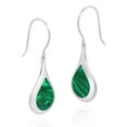 thumbnail image 5 of Chic Teardrop w/ Green Malachite Inlay Sterling Silver Dangle Earrings, 5 of 5