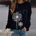 thumbnail image 1 of DondPO Sweat à Capuche Graphique pour Femmes Mode Pissenlits Col Rond Imprimé Blouse Manches Longues Chandail en Molleton Noir TG, 1 of 2