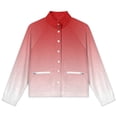 thumbnail image 4 of Jackets for Women Winter Coat Jackets Flannel Stand Collar Jacket(Aesthetic Raspberry Red And White Gradient,Size:S-4XL), 4 of 7