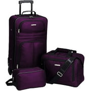 Travelers Club 3-Piece Luggage Set, Eggplant