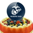 thumbnail image 5 of Acrylic Marine Dad USMC White Logo on Blue Officially Licensed Cake Topper Party Decoration for Wedding Anniversary Birthday Graduation, 5 of 7