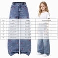 thumbnail image 3 of CAUYDY Girls Jeans Baggy Cute Kids Y2K Denim Pants with Pockets High Waisted Embroidered Trousers Gift for Children Sizes 5-6 Years, 3 of 9