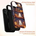 thumbnail image 4 of Spooky Bookshelf Phone Case, Cute Ghosts and Pumpkins, Unique Halloween Protective Case for iPhone 17 16 15 14 13 12 11, 4 of 6