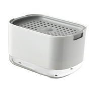 Sponge Holder 300ml Bathroom Countertop Washing Scrubber Dishwashing Press Dispenser Organization Sink Double Layer Box Plastic Organizer White